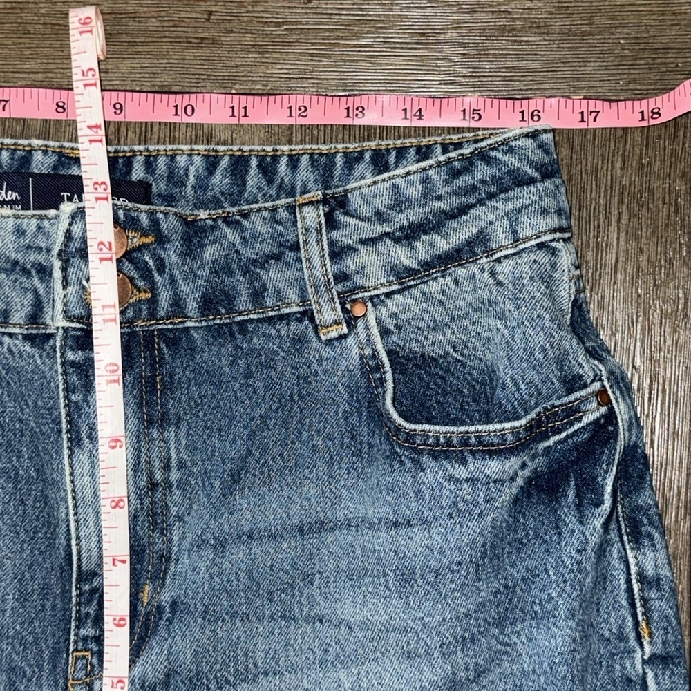 Boden Tapered High Rise Jeans Mid Vintage, Green Tint - Picture 11 of 12